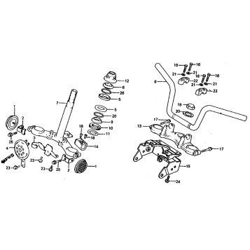 HANDLEBAR + STEERING STEM + HORN