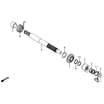 KICK STARTER SPINDLE