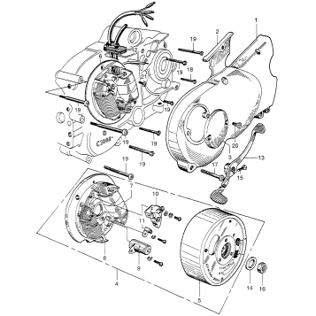 POINTS + LEFT CRANKCASE COVER