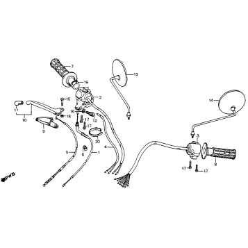 HANDLE LEVER + SWITCH + CABLE