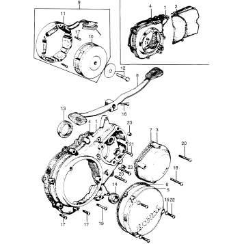 LEFT CRANKCASE COVER + ALTERNATOR