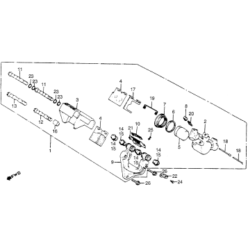 CM400A/TFRONT BRAKE CALIPER 79-81