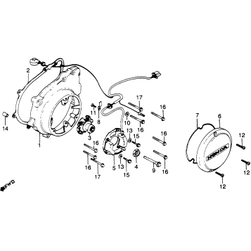 LEFT CRANKCASE COVER + ADVANCER
