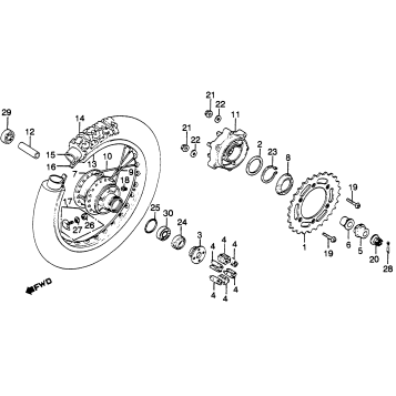 XL500S REAR WHEEL 79-81