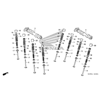 CAMSHAFT@VALVE (RR.)