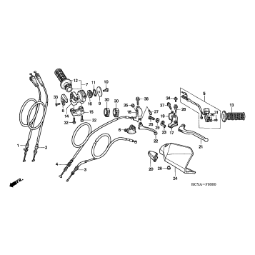 HANDLE LEVER + SWITCH + CABLE