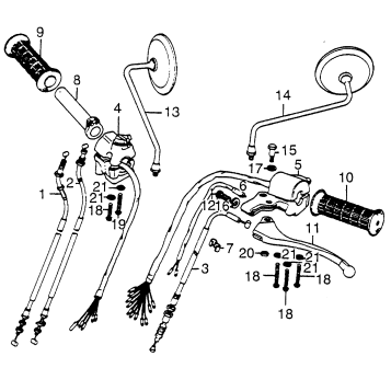HANDLE SWITCH + LEVER + CABLES