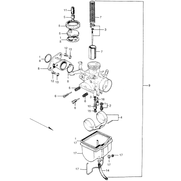CB/CL175LEFT CARBURETOR