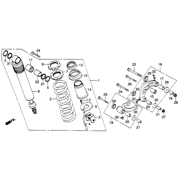 REAR SHOCK ABSORBER 82-83