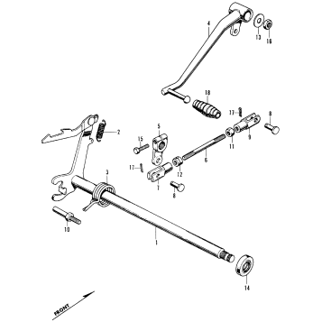 GEARSHIFT SPINDLE + CHANGE PEDAL
