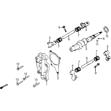CAMSHAFT + LOWER ROCKER ARM