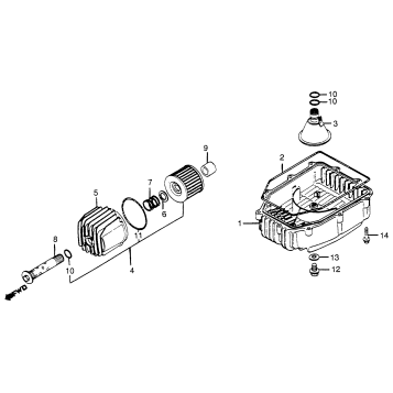OIL FILTER + OIL PAN