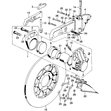 FRONT BRAKE CALIPER + DISC