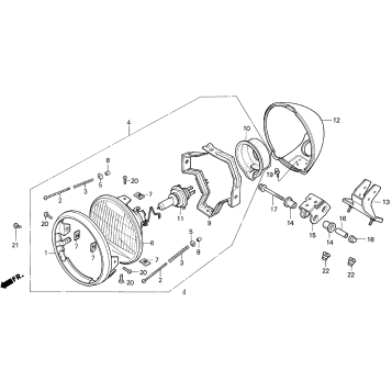 VT1100C HEADLIGHT 95-96