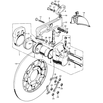 FRONT BRAKE CALIPER + FRONTBRAKE DISK K5-K7