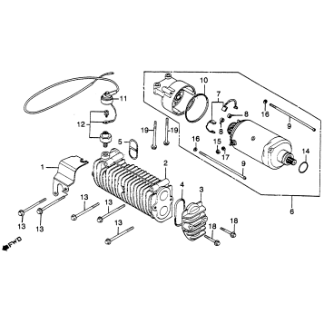 STARTER MOTOR + OIL COOLER