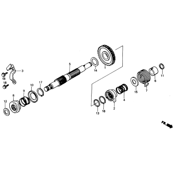KICK STARTER SPINDLE