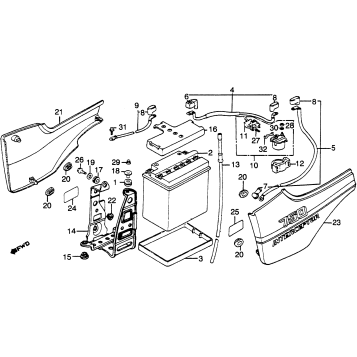 SIDE COVER + BATTERY