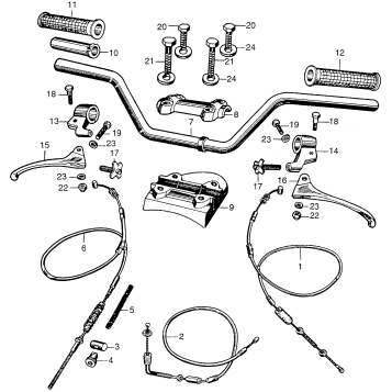CONTROL LEVERS (1) + CABLES (1) + HANDLEBAR (1)