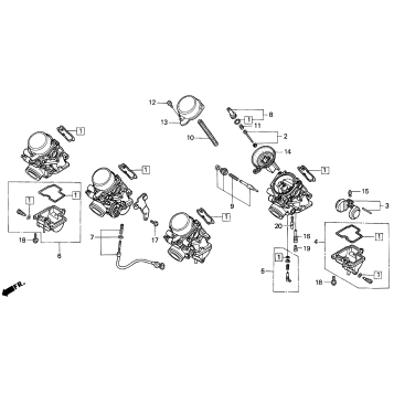 F2 CARBURETOR COMPONENTS 91-94