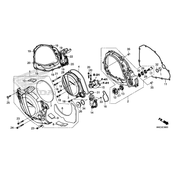 RIGHT CRANKCASE COVER    @WATER PUMP