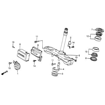 XL500R STEERING STEM + HORN 82