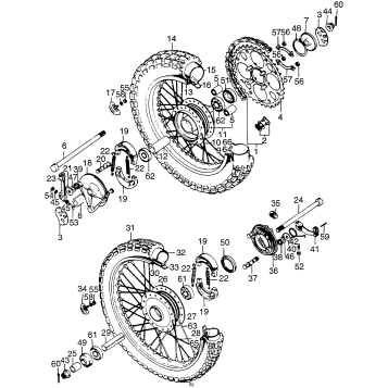 FRONT WHEEL + REAR WHEEL