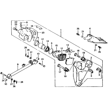 REAR BRAKE CALIPER 79-80