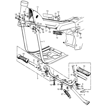 MAIN PIPE COVER + CRANKCASEPROTECTOR + STEP