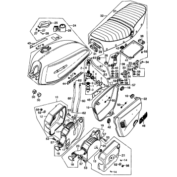 CL FUEL TANK + SEAT + AIR CLEANER