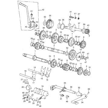 TRANSMISSION + KICK SPINDLE