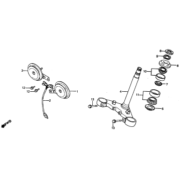 STEERING STEM + HORN