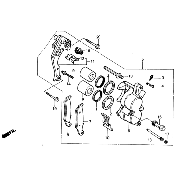 FR. BRAKE CALIPER 87-89