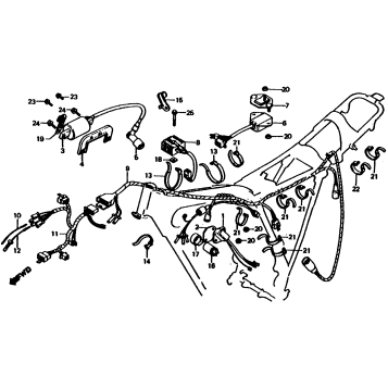 WIRE HARNESS + IGNITION COIL + C.D.I. UNIT