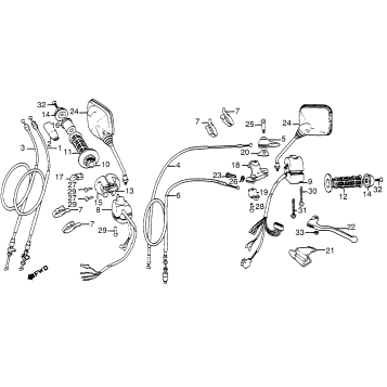 CONTROL LEVERS + SWITCHES + CABLES