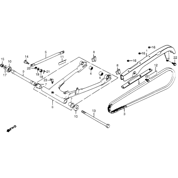 SWINGARM + CHAIN CASE