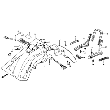 REAR FENDER + SPRAK UNIT 84