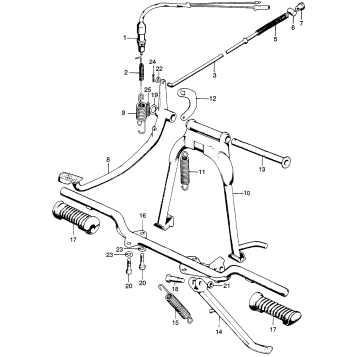 CB100 MAIN STAND + STEP BAR K2
