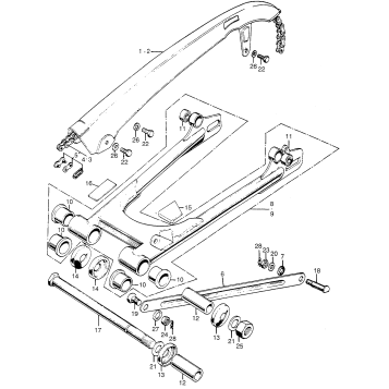 CB/CL175CHAIN CASE + SWINGARM