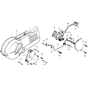 LEFT CRANKCASE COVER + OIL PUMP
