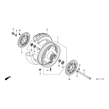 FRONT WHEEL (VTX1800C)