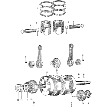CRANKSHAFT + CONNECTING ROD + PISTON (2)