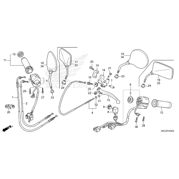 HANDLE LEVER@SWITCH@CABLE