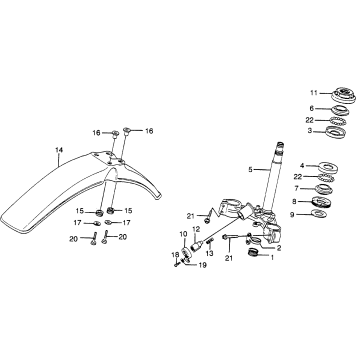 STEERING STEM + FRONT FENDER