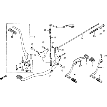 CM400C/TPEDALS - CHANGE & BRAKE + KICK STARTER ARM