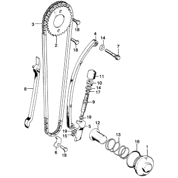CAM CHAIN TENSIONER + OIL FILTER SCREEN