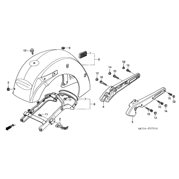 REAR FENDER + GRAB RAIL (2)