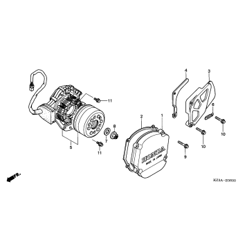 LEFT CRANKCASE COVER + GENERATOR