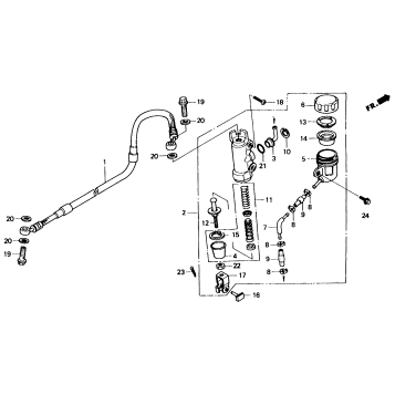 REAR BRAKE MASTER CYLINDER 91-92