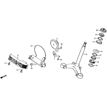STEERING STEM + HORN